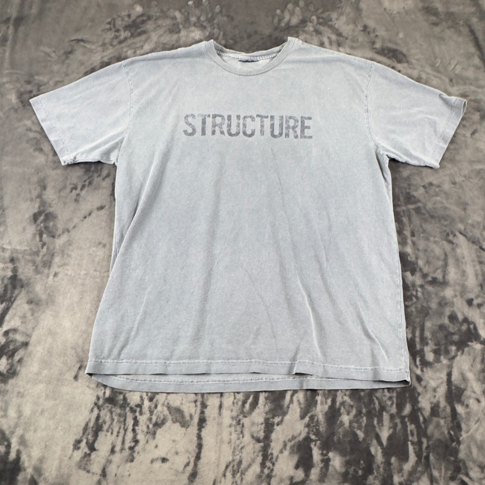 Structure T-Shirt Mens XL Blue Graphic Logo Short Sleeve Cotton 4334